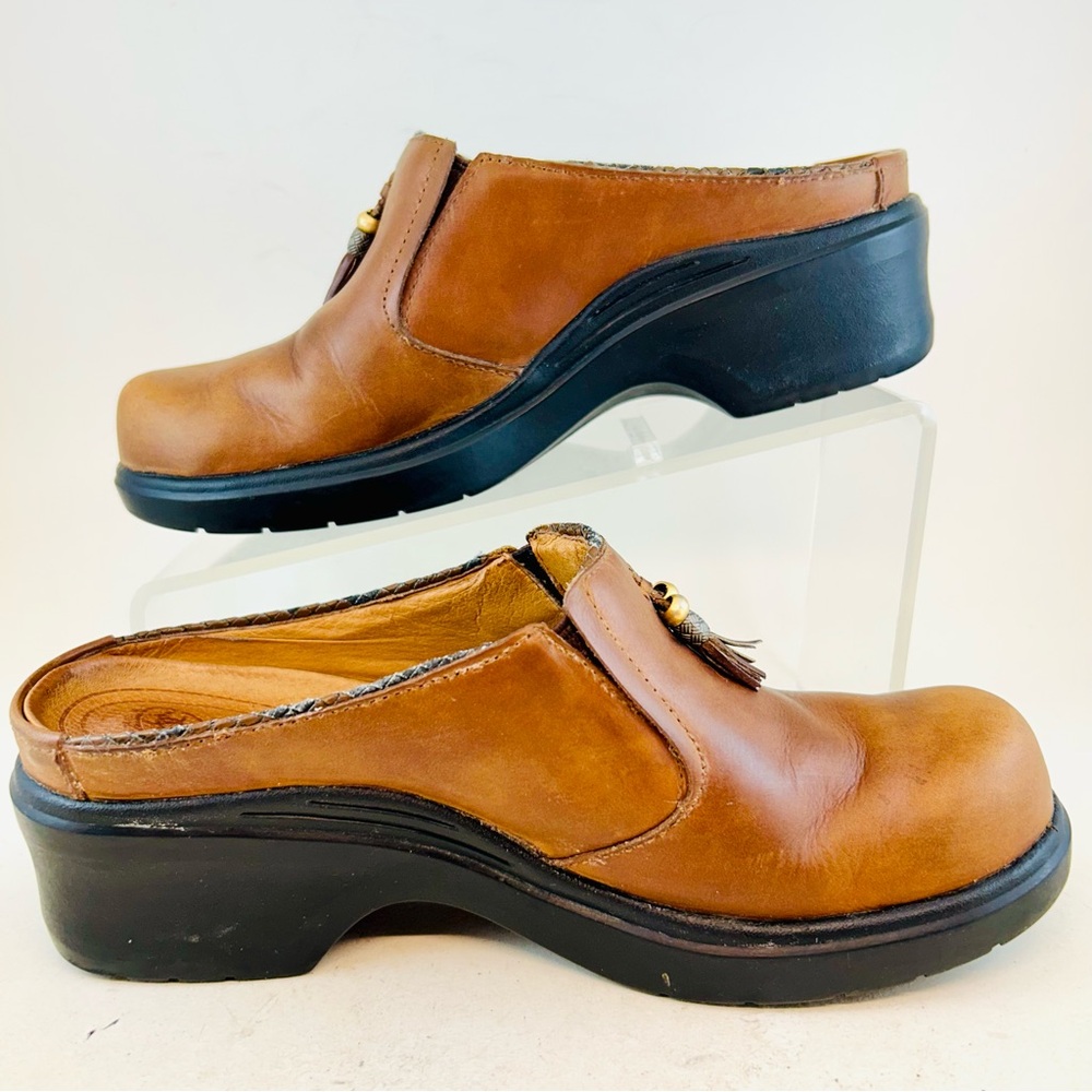 Ariat Brown Leather Mendocino Tassel 93897 Mules Clogs, Size 8.5 EU 39.5 - Picture 4 of 11